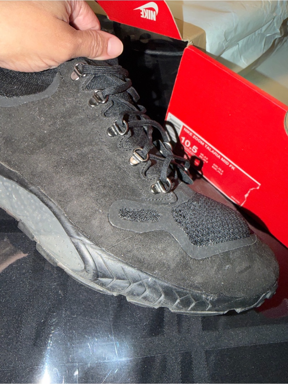 Nike Men’s All-Black Suede Zoom Talaria Mid FX
